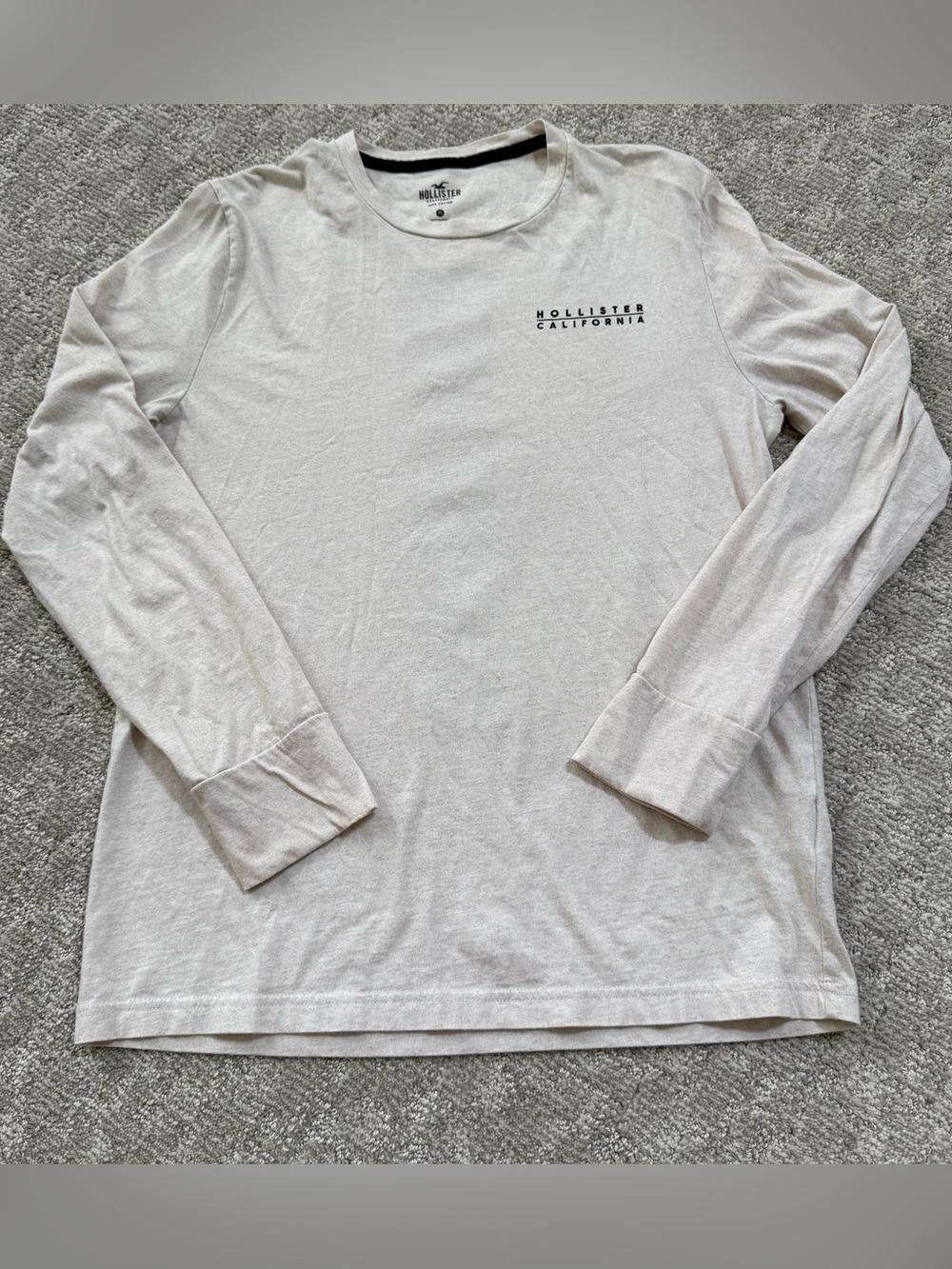 Hollister Long Sleeve Logo Tee White Size Medium